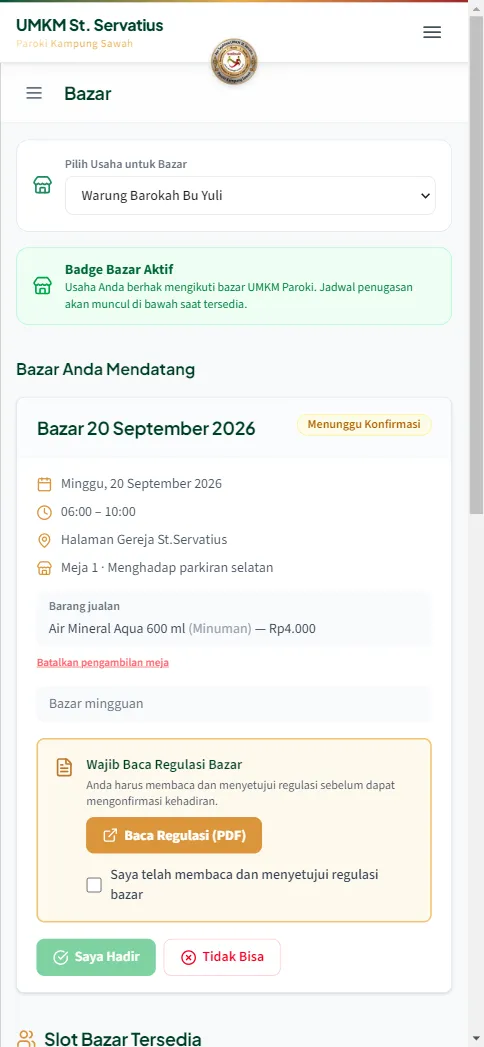 Kartu Bazar Anda Mendatang dengan gerbang regulasi