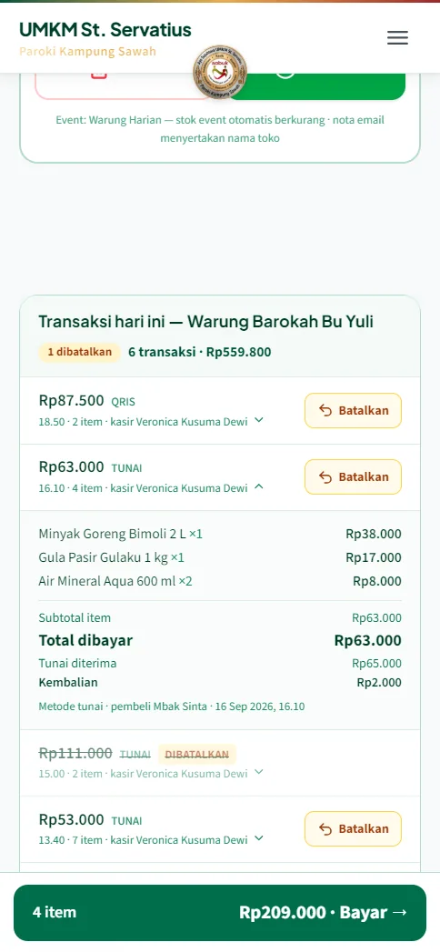Preset diskon Member 5 persen