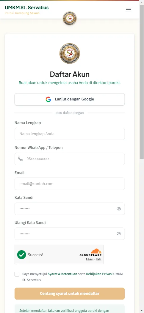 Halaman daftar kosong