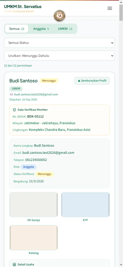 Detail profil pemohon